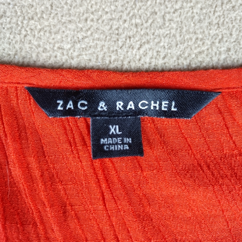 Zac & Rachel Women's Size XL Orange Beaded Blouse City Fashion - Picture 2 of 13